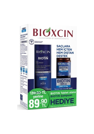 Biotin 5000mg Takviye Edici Gıda 60 Tablet+biotin Şampuan 300ml