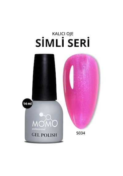 Momo Professional Kalıcı Oje S034 Mor Sedefli Fuşya 14 Ml