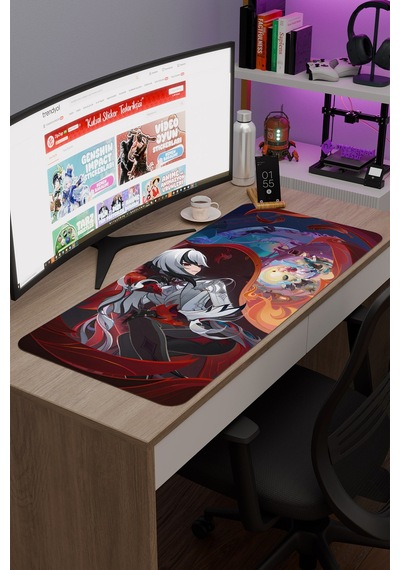 Arlecchino Genshin Impact Anime Gacha V3 - 90x40 Xxl Gaming Mouse Pad Fare Altlığı