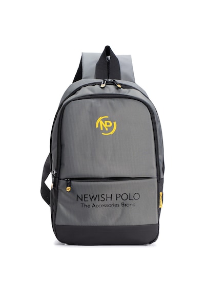Newish Polo Unisex Minimal Sırt Çantası Laptop Bölmeli Şehir İçi Kullanım - New406 Gri
