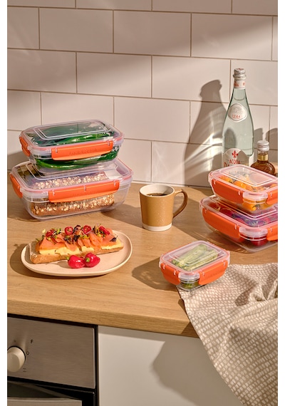 Lock&fresh Master Dikdörtgen Saklama Kabı 565,975,1675 Ml Üçlü Set Sarı