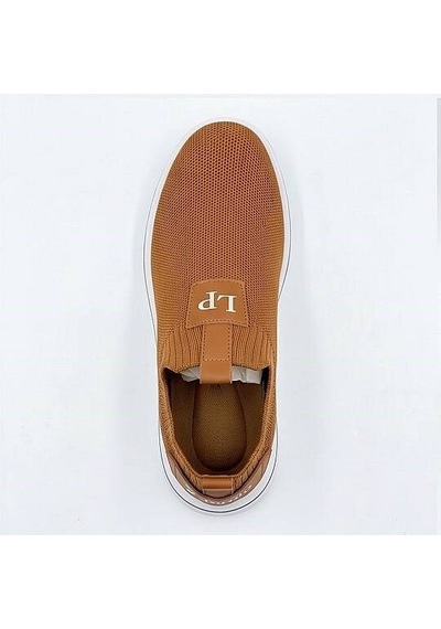Daytex 1111 Erkek Slip-on - Full Triko Örgü Sportif Kalın Eva Taban Sneaker Taba