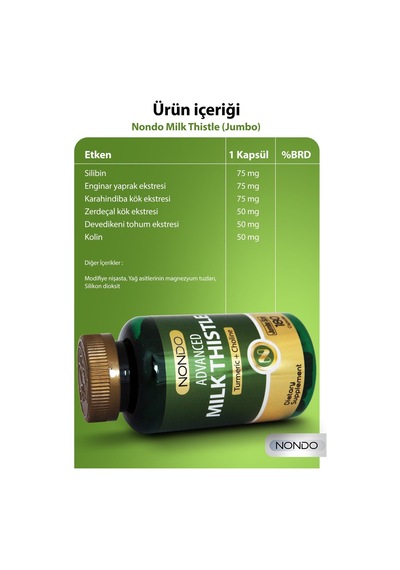 Nondo Milk Thistle 180 Kapsül Jumbo Boy