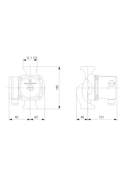 Grundfos Ups 25-80 N 180 Paslanmaz Gövdeli Dişli Sirkülasyon Pompası