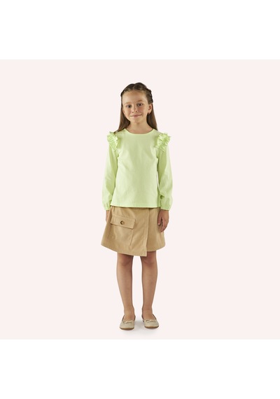 Panço Kız Çocuk Uzun Kollu T-shirt 2421gk05035-4622 001