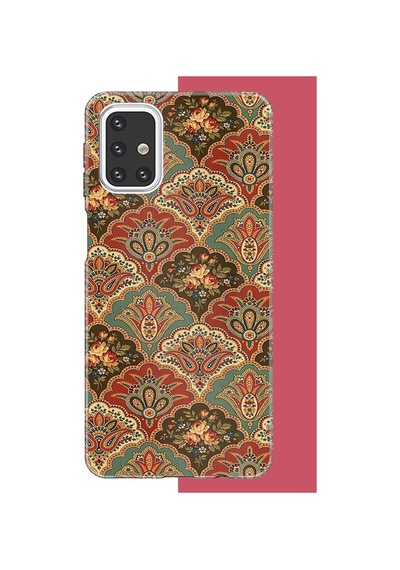 Samsung Galaxy M31s Uyumlu Çini Motif Baskılı Silikon Kılıf Renkli