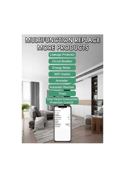 Earu Eampdw-ty-63 230v Tuya Wifi Akıllı Toprak Kaçağı Devre Koruyucu