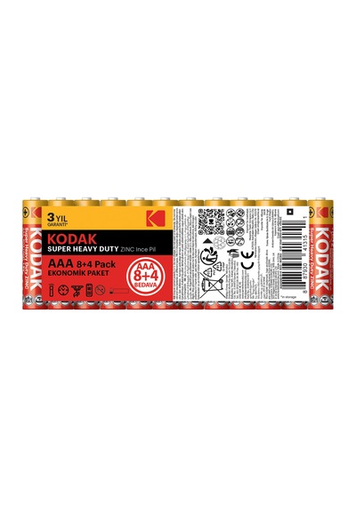 Kodak Çinko Karbon İnce Pil Shrink Aaa 8+4 4 Adet