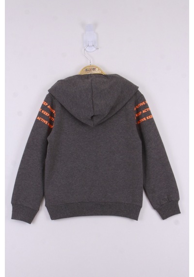 Toontoy Kids Toontoy Erkek Çocuk Keep Active Baskılı Sweatshirt Antrasit Melanj