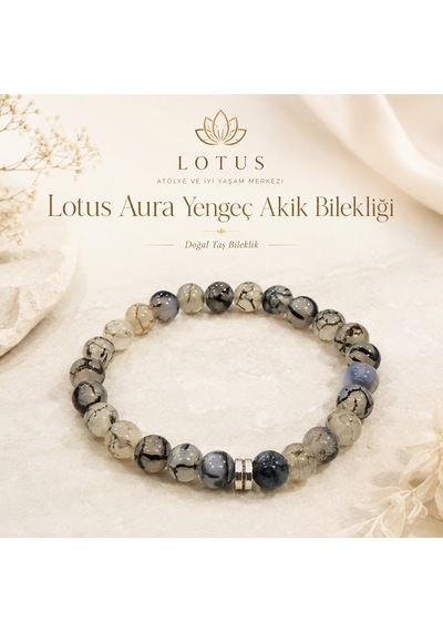 Aura Yengeç Akik Premium Bileklik Yengeç Akik & Hematit Doğal Taş Bileklik