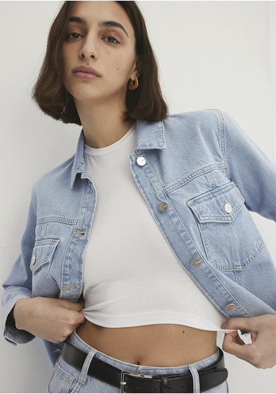 Mavi - Thalia Mavi Premium Buz Mavi Jean Ceket 1110289-86792 Açık Mavi