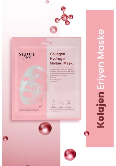 Seoulface Kolajen Hydrojel Şeffaflaşan Eriyen Maske 34 Gr 10 Adet
