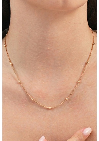 925 Ayar Gümüş Zincir Rose Kaplama İtalyan Hepsi Top Top Zincir Kolye Barcode Rose Gold