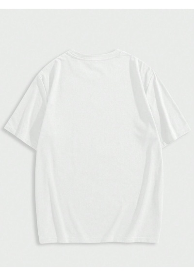 Erkek El Baskı Oversize Beyaz Baskılı T-shirt - Bisiklet Yaka Kısa Kol Rahat Kalıp Tişört Beyaz Erkek El Baskı Oversize Beyaz Baskılı T-shirt - Bisiklet Yaka Kısa Kol Rahat Kalıp Tişört Beyaz