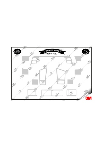 Daewoo Nexia 1995-1997 Torpido Konsol Trim Göğüs Maun Kaplama Set 12 Parça Gümüş
