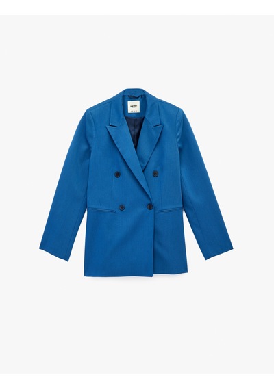 Koton Kruvaze Yaka Uzun Kollu Blazer Ceket Mavi 6sak50103uw Koton Kruvaze Yaka Uzun Kollu Blazer Ceket Mavi 6sak50103uw