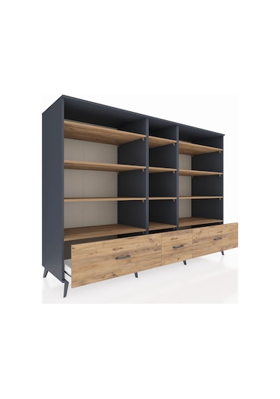Kronos Dolap 12 Raflı 3 Çekmeceli 220x59x163 Antrasit-çam Atlas Çam - Antrasit Kronos Dolap 12 Raflı 3 Çekmeceli 220x59x163 Antrasit-çam Atlas Çam - Antrasit