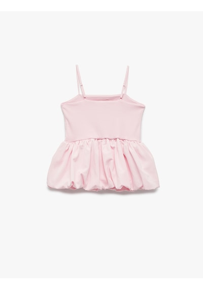 Koton Ribanalı İnce Askılı Kolsuz Pamuklu Crop Bluz Pembe 5skg60177ak Gül