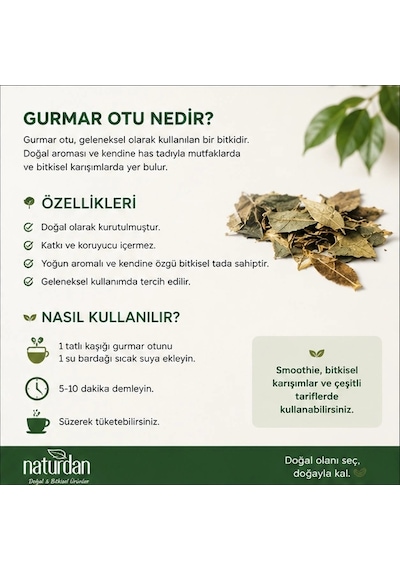 Gimneya Gymnema Sylvestre Cinnema Gurmar Otu - 2 Kg