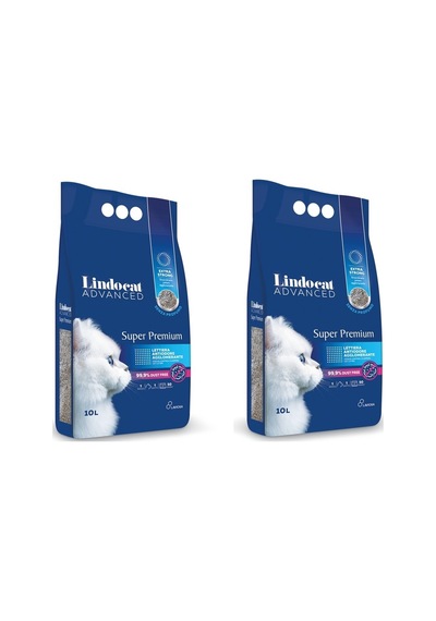 Lindocat Advanced Süper Premium Extra Strong Kokusuz Topaklaşan Kedi Kumu 10 Lt. Poşet X 2 Paket