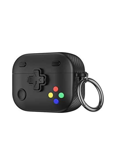 Apple Uyumlu Airpods Pro/pro 2.nesil Kılıf Gamepad Tasarımı Kilitli Kapak Siyah