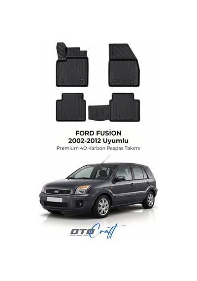 Otocraft Ford Fusion 2002-2012 Araca Özel 4d Karbon Oto Paspas Havuzlu Tam Set
