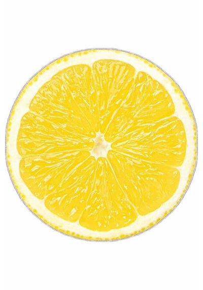 Sarı Kaymaz Tabanlı Limonlu Yuvarlak Mutfak Halısı Ar204n11
