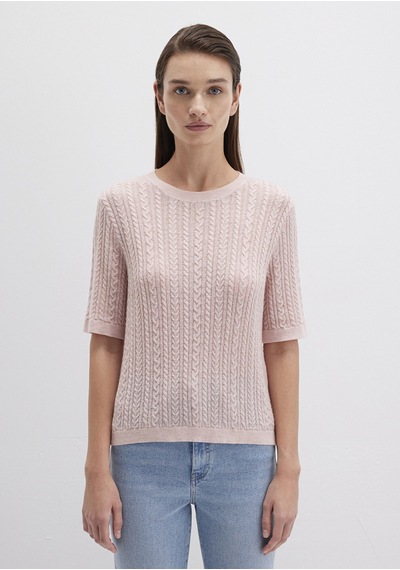 Mavi - Kısa Kollu Pembe Kazak 1710702-90663 Pembe