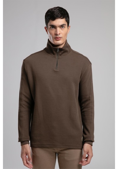 Lee Cooper Desona Erkek Dik Yaka Sweatshirt Yeşil-21016 Haki