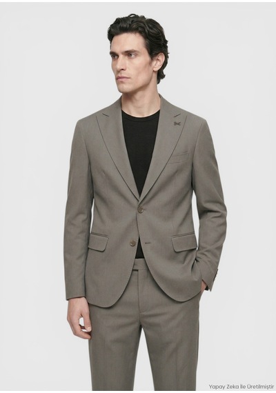 Ramsey Kahverengi Düz Zeroweight Slim Fit Takım Elbise