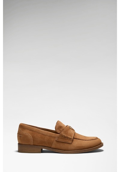 Guess Beliso Kadın Deri Loafer Ayakkabı Fltbsosue14 Kahve