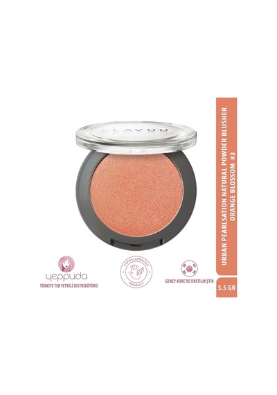 Klavuu Urban Pearlsation Natural Powder Blusher Orange Blossom 3 - İnci Tozu İçeren Allık