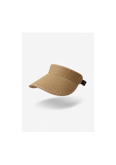 Giyu Shop Kadın Hasır Vizör Şapka Plaj Şapkası Camel