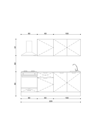 Fly 220 Cm Teak Ank Mutfak Antrasit Fly 220 Cm Teak Ank Mutfak Antrasit