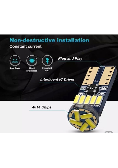 Volkswagen Scirocco Led Plaka Aydınlatma T10 18 Led Beyaz