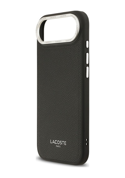 Apple Uyumlu iPhone 17 Air Kılıf Lacoste Lisanslı M-safeli Champs Elysees Pu Deri Tasarımlı Kapak Siyah Siyah