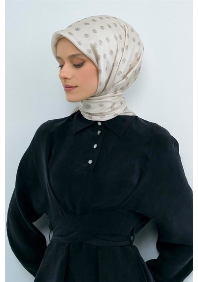 Armine İpek Eşarp 2026 Yaz - 9544-85 Ekru Twill