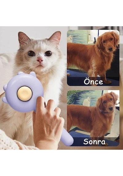 3b Trend Kedi Ve Köpekler İçin Pati Görünümlü Tüy Toplama Tarağı Ergonomik Kolay Temizlenen Fırça