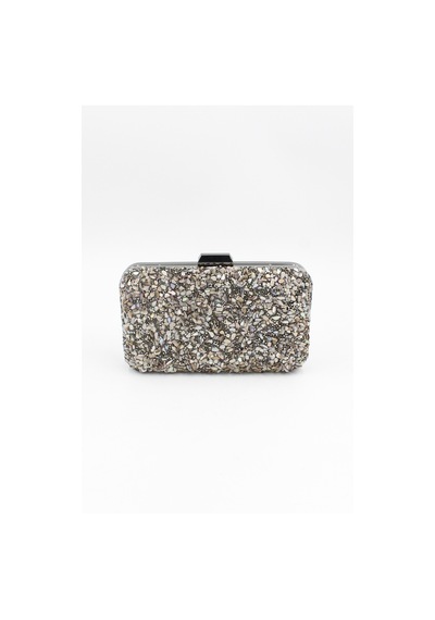 Chantaky 032 1700 Platin Taşlı Abiye Çanta Gece Çantası Clutch Platin