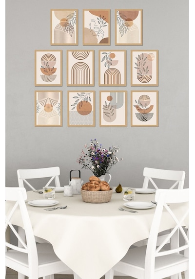 Dekorize Mdf 11 Parça 3 Mm Çerçeve Görünümlü Salon Ve Oda İçin Bohem Tablo Seti 4 30 X 40