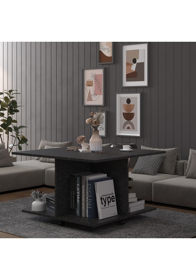 Asra Trend Kare Orta Sehpa OS002 %100 MDF Tekerlekli 4 Bölmeli Raf Takımı Royal Mermer Asra Trend Kare Orta Sehpa OS002 %100 MDF Tekerlekli 4 Bölmeli Raf Takımı Royal Mermer