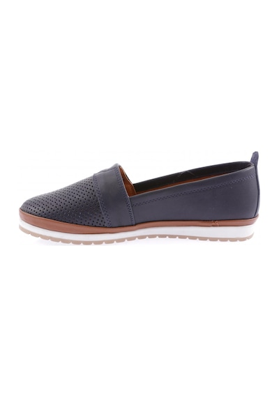 Dgn 805-1-22y Kadın Lazer Baskili Yan V Toka Comfort Ayakkabi Lacivert