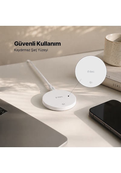 Ttec Aircharger Pro 2 Bliss Qi2.2/magsafe Özellikli 25w iPhone Uyumlu/android Stantlı Kablosuz Hızlı Şarj A Beyaz