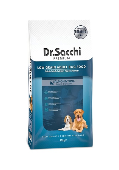 Düşük Tahıllı Somonlu Ve Ton Balıklı Yetişkin Köpek Maması 12 Kg