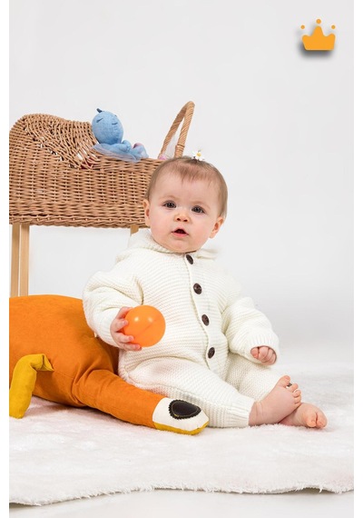 Babyhola Triko İçi Velsoft Kışlık Kalın Kız Erkek Bebek Tulum Gül Kurusu 2809 Bej