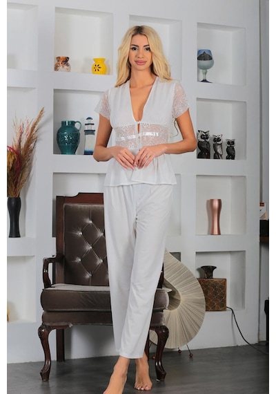Sistina Ekru - 853 - Pudra Çeyizlik 6' Lı Set - 1512 - - Myceshop - Beden S/m