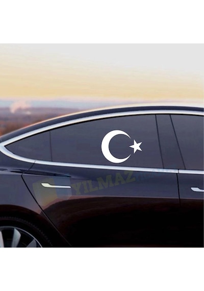 Türk Bayrağı Oto Sticker Araba Yapıştırma Kaliteli Folyo Süper