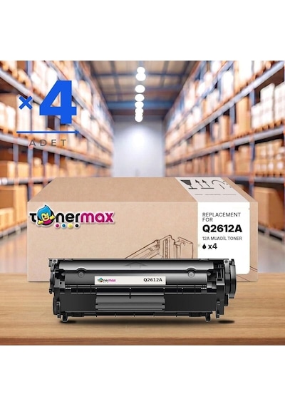 Hp Q2612a Muadil Toner 4'lü Paket / 1010 / 1012 / 1015 / 1018 / 1020 / 1022 / 3015 / 3020 / 3030 / 3050 / 3052 / 3055 / Mfp / M1319