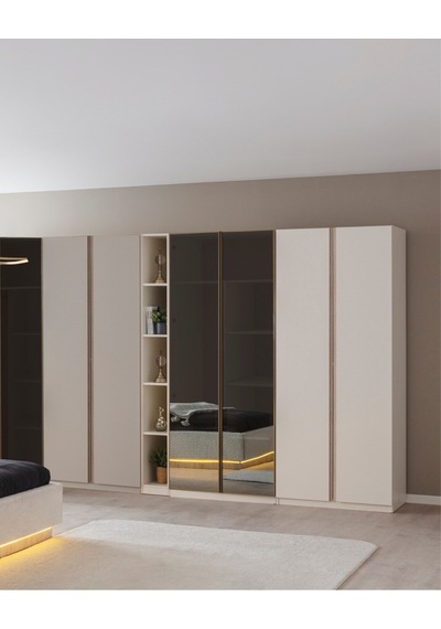 Flora 6 Kapaklı Dolap & Gardırop Beyaz