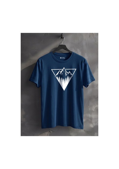 North Whiskers Dağ Ve Orman Temalı T-shirt - %100 Pamuk Lacivert - 874909212 Lacivert - 874909212 Lacivert